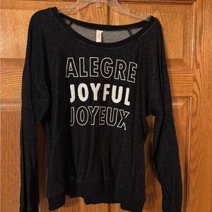 Black Joyful Graphic Sweater